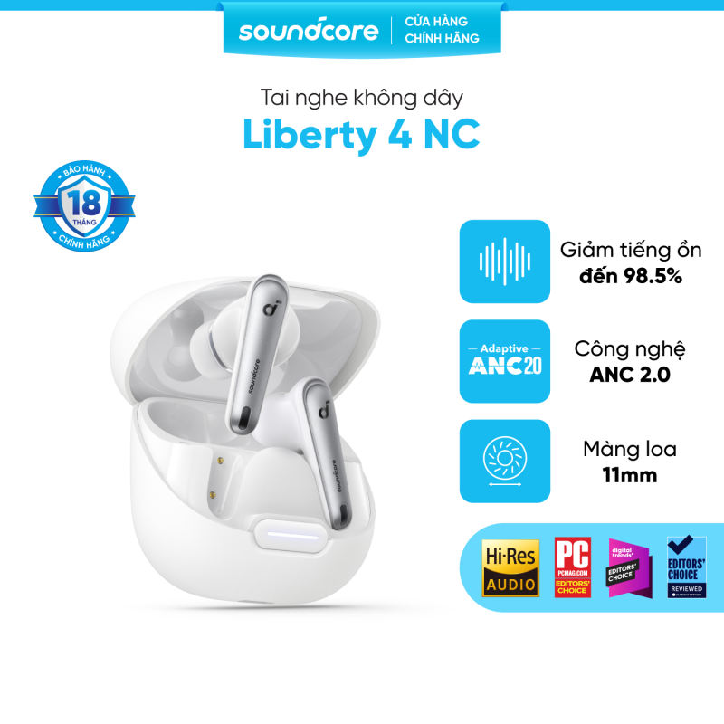 Tai nghe bluetooth soundcore Liberty 4NC | Chống ồn ANC 50 giờ phát nhạc | Sạc nhanh | AI Translation