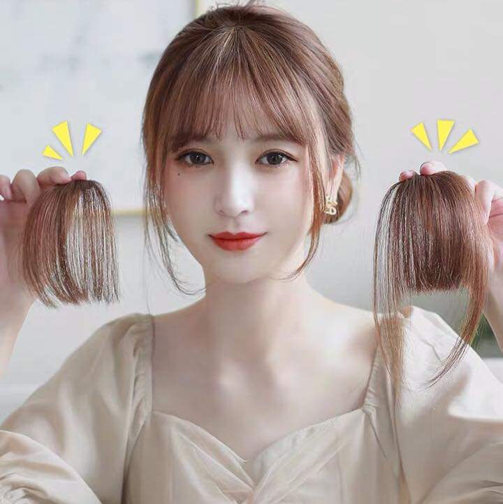 [ hàng hót tóc thật 100% ] tóc giả nữ tóc mái giả tóc mái thưa tóc thật tóc mái thưa hàn quốc