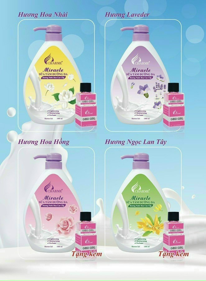 [Hcm]Sữa Tắm Nước Hoa C.h.a.r.m.e M.i.r.a.c.l.e 1000Ml (Tặng Kèm Nước Hoa G.o.o.d.g.i.r.l 5Ml)