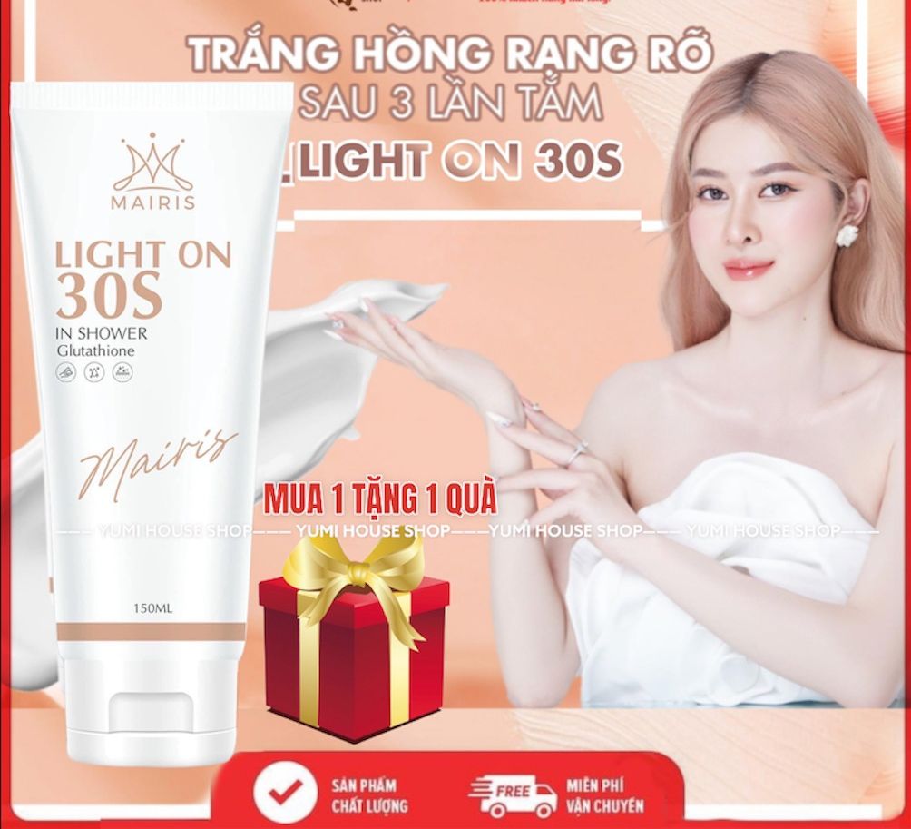 Tắm Trắng Light On 30s Mairis Trắng Da An Toàn Với Glutathion Và Tẩy Tế Bào Chết 2 in 1