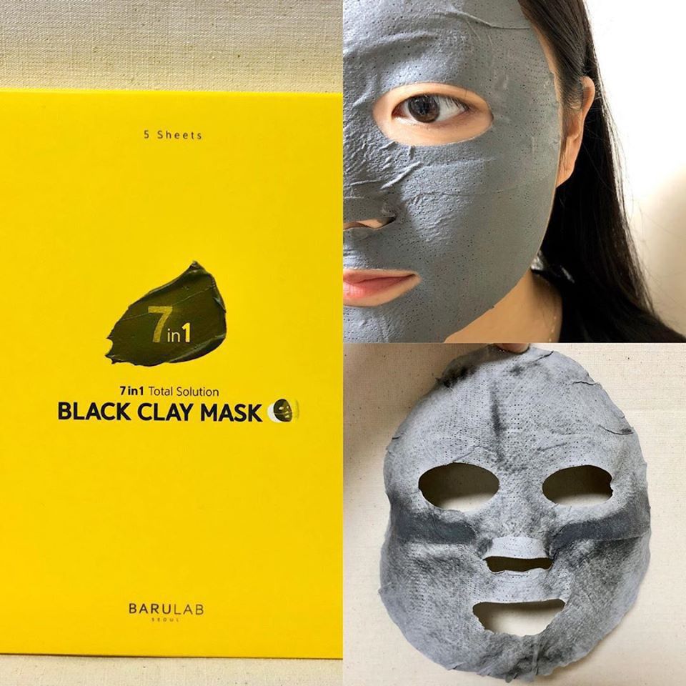 Mặt Nạ Đát Sét Bùn Đen Black Clay 7 In 1 Hàn Quốc🔮Black Clay Mask 7 In 1 Của Barulab 🛫 Hàn Quốc