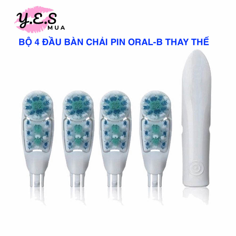 [Hcm]Bộ 4 Đầu Bàn Chải Pin Oral - B Thay Thế Hàng Mỹ Dễ Dành Thay Thế Siêu Bền Đẹp