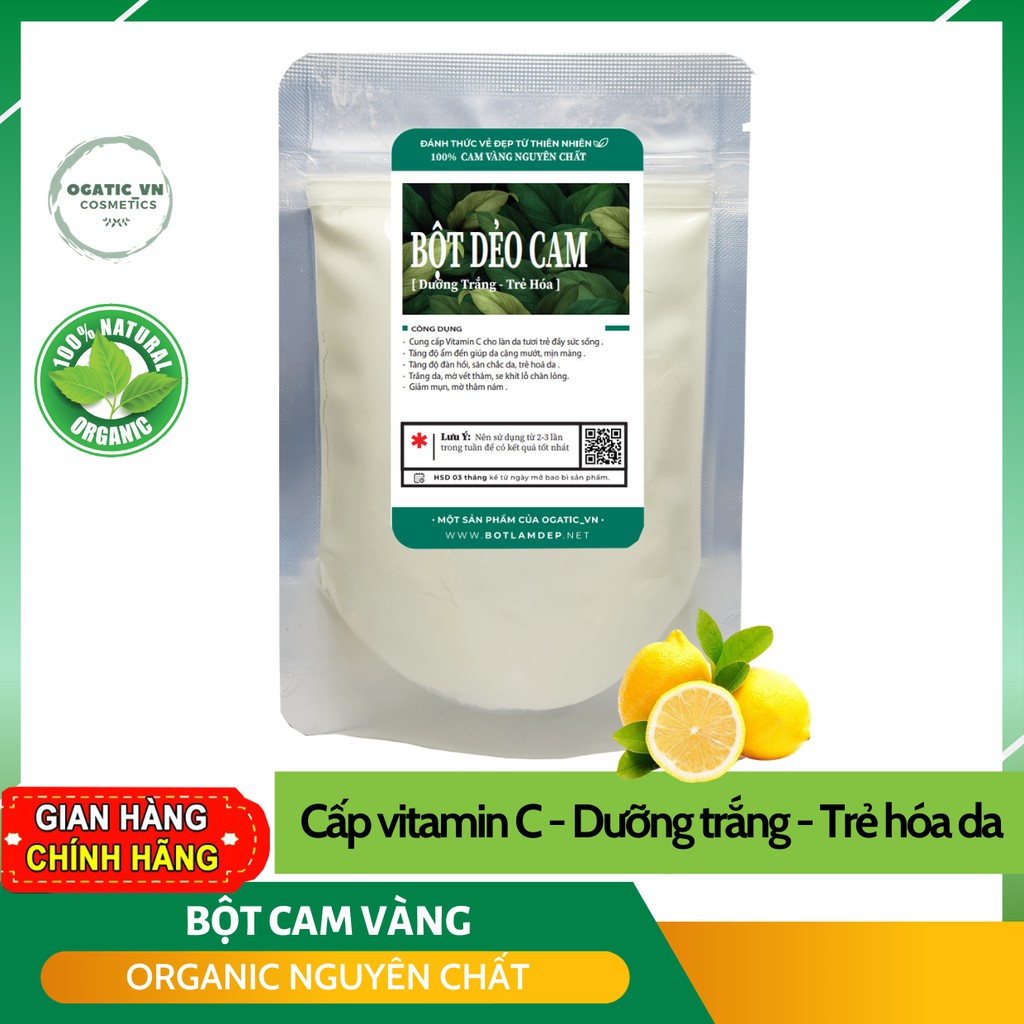 [Hcm]Bột Mặt Nạ Dẻo Đắp Mặt Vitamin C - Chiết Xuất Từ Cam Vàng - Dưỡng Trắng Sáng Da Chống Lão Hóa - Handmade - B3.004