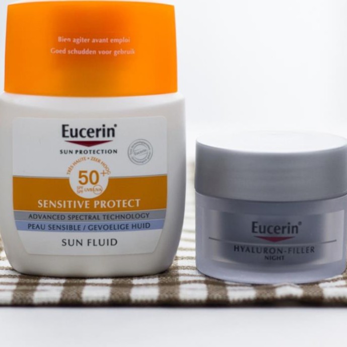 Set Kem Chống Nắng Eucerin Sun Fluid Sensitive Protect 50ml Tặng Kem Dưỡng Chống Lão Hóa Ban Đêm Eucerin 20ml