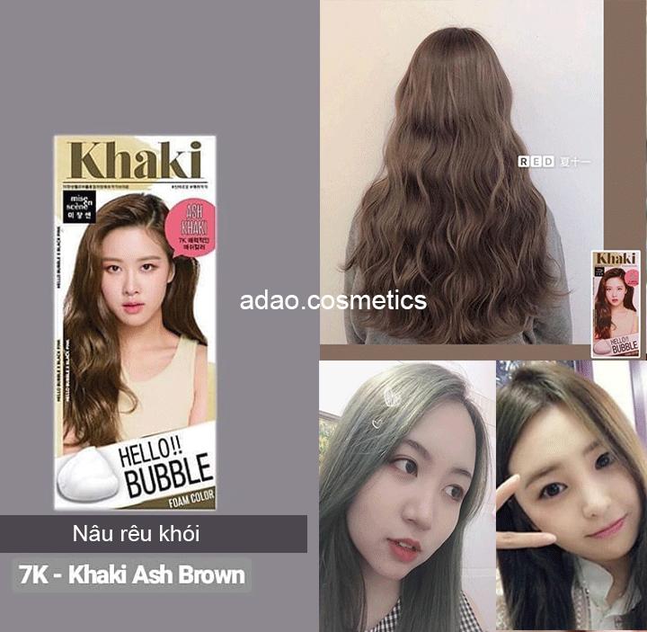 [Có Sẵn] Nhuộm Tóc Blackpink Màu Khaki (Nâu Khói) / Thuốc Nhuộm Tóc Tại Nhà Dạng Bọt Mise En 7K