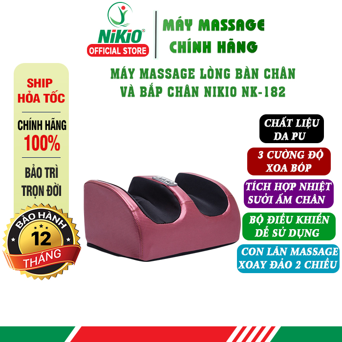 Máy massage chân Nikio NK-182 - Xoa bóp, day ấn xoay 360 độ và nhiệt hồng ngoại