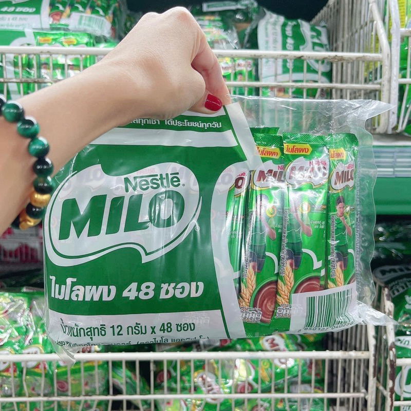 Lốc /48 gói *12gr Sữa MILO Bột 3in1 Thái Lan - Bột MILO Hòa Tan Ít Ngọt