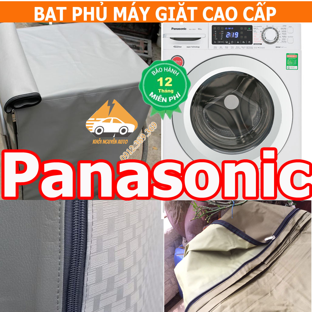 Bạt phủ máy giặt Panasonic Cửa Ngang Lồng Ngang Cao Cấp Vải Dù 3 Lớp Siêu Bền Chống Mưa Nắng Nóng Từ 7kg đến 15kg