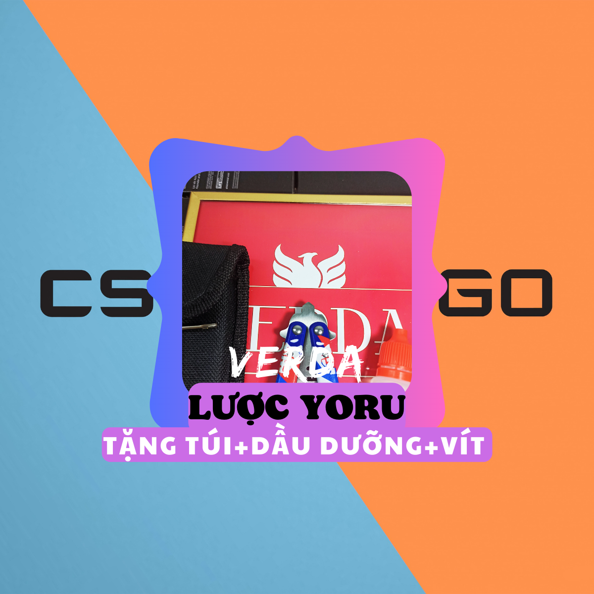 [TẶNG VÍT] Mô hình lược bướm thép CSGO Skull - Yoru Valorant - Đối xứng - Trainer Đen Bạc Titan butt