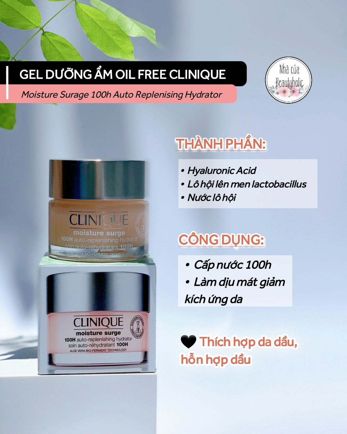 [Hcm][Nhacuabeautyholic] Gel Dưỡng Clinique Moisture Surge Cream Fullbox