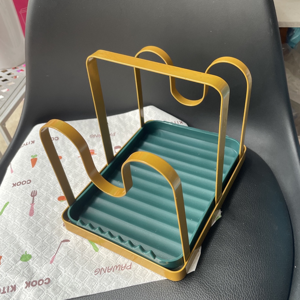 Giá cài vung nồi đa năng 3 tầng phong cách Bắc Âu kệ để nắp vung nồi khung thép chịu lực cao cấp khô