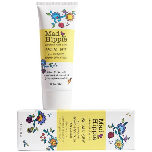 [Hcm][Meoheo] Kem Chống Nắng Vật Lý Quang Phổ Rộng An Toàn Lành Tính Facial Spf 30+ Uva/Uvb Broad - Spectrum 60G Mad Hippie