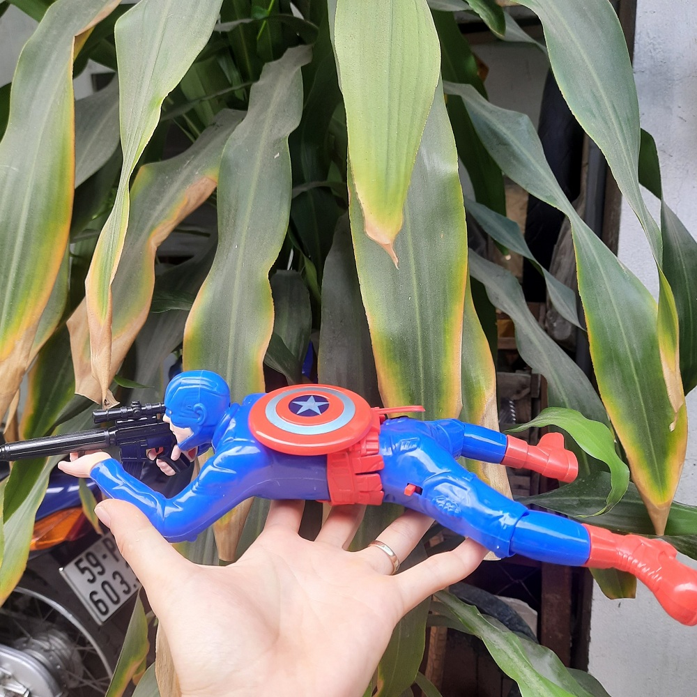 [Sẵn Pin] Đồ Chơi Lính Bò Siêu Nhân Người Nhện Đội Trưởng Mỹ Khổng lồ Hulk Người Sắt Sqid Game Bắn S