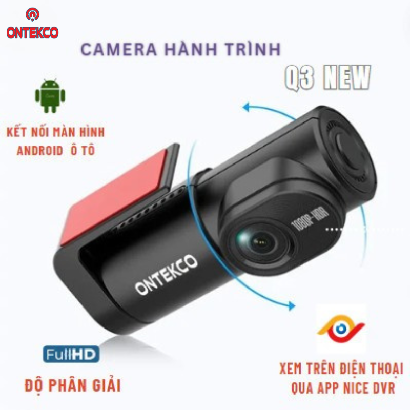 Camera Hành Trình ONTEKCO Q3 - Ghi Hình 2K, Kết Nối Điện Thoại