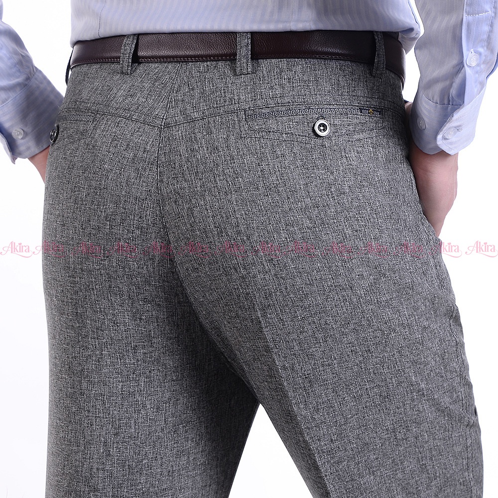 Quần tây nam công sở trung niên đẹp vải không phai Quần âu nam đen ống đứng Quần âu nam trung niên ố