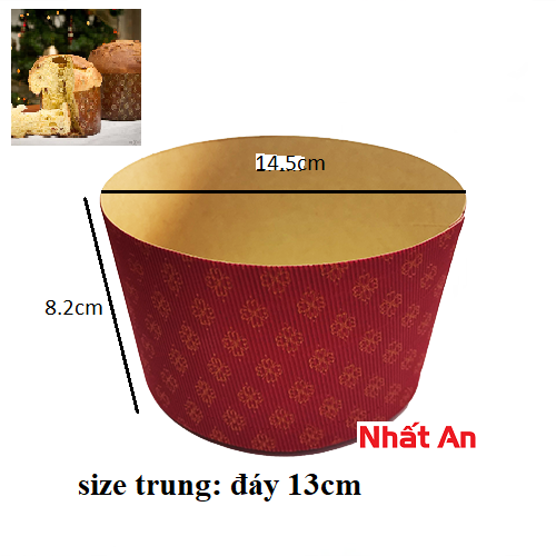 Khuôn giấy panettone màu đỏ / cup giấy panettone size trung (Set 5 cái)