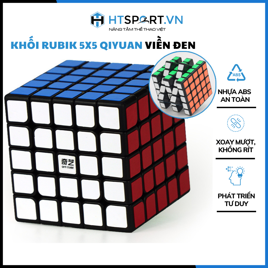 RuBik 5x5 Khối Rubik 5 Tầng Khối Lập Phương Viền Đen Phát Triễn Trí Tuệ QiYuan CuBe Cao Cấp ( Black )