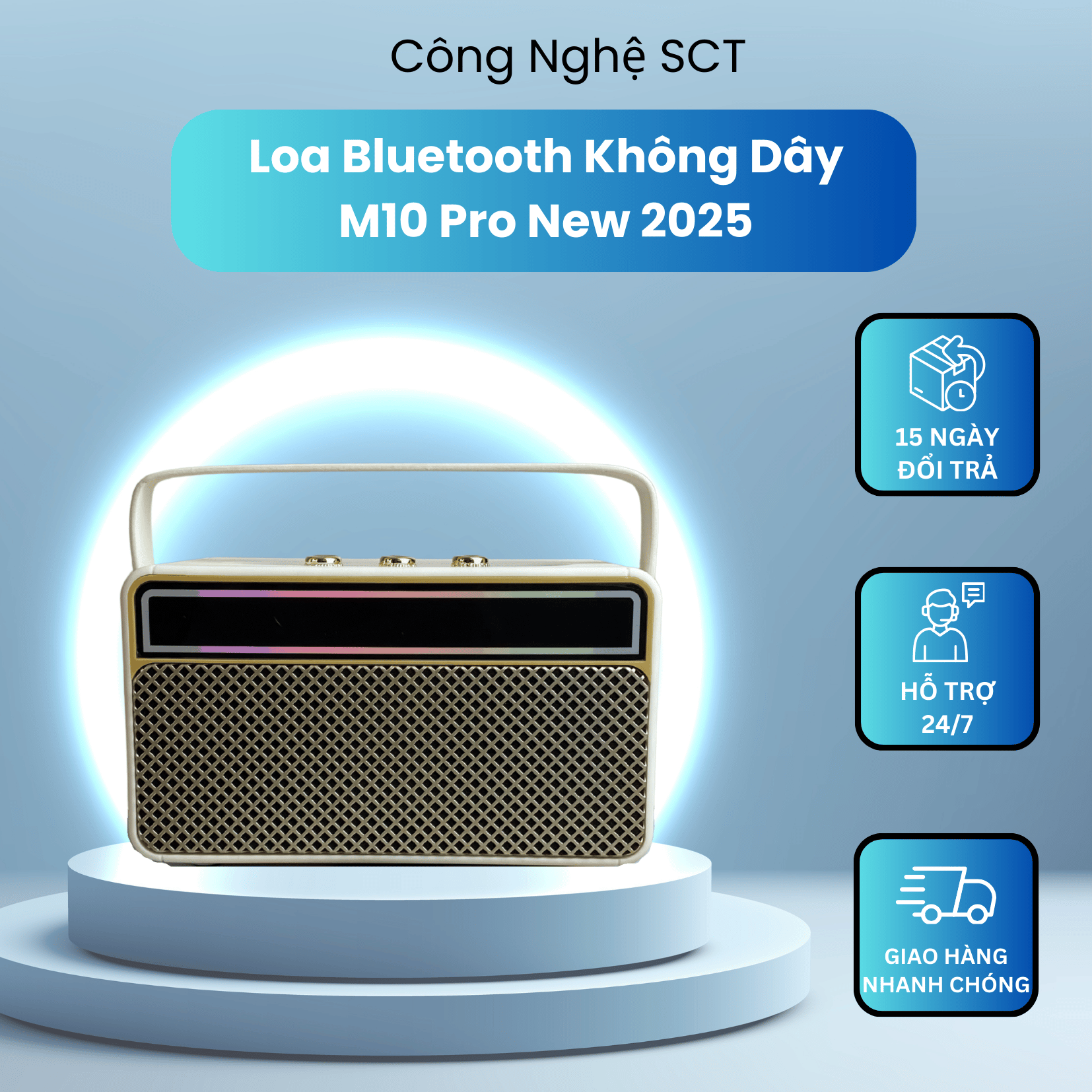Loa M10 Pro Dáng Xách Tay Âm Thanh 360° Bluetooth 5.0 Đồng Hành Âm Nhạc Cho Mọi Hành Trình
