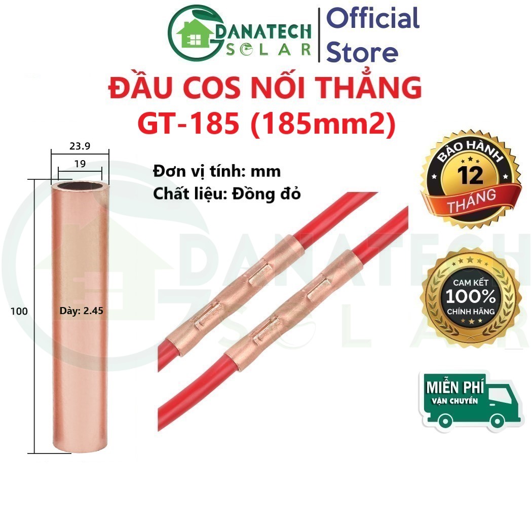 Đầu cos nối thẳng bằng đồng đỏ Đầu cos dây điện nối thẳng đầu cốt (cosse) ống đồng bấm dây