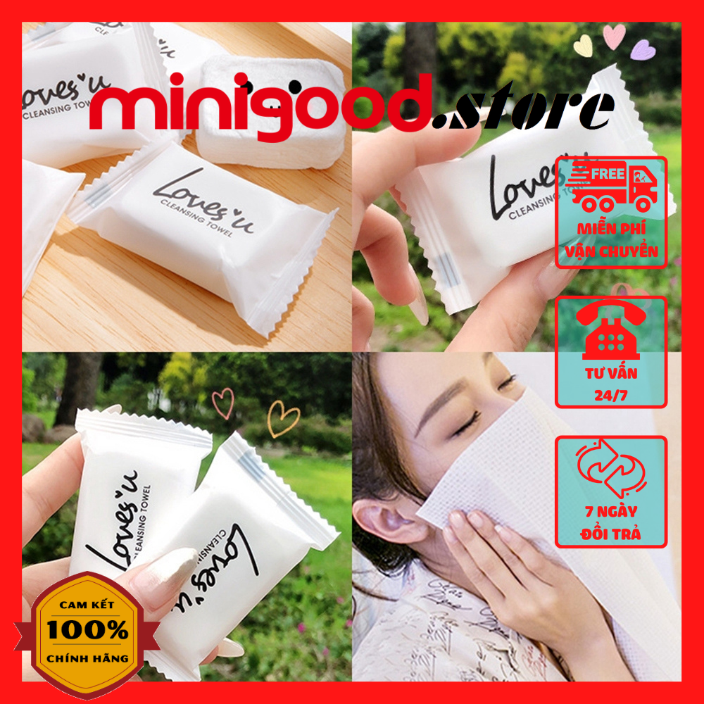 Khăn nén vuông MINIGOOD 10 cái tiện lợi