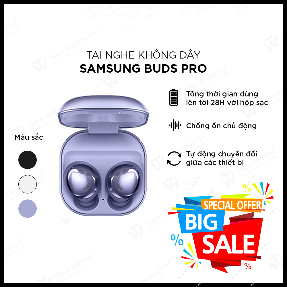 Tai Nghe Samsung Galaxy Buds Pro, Tai Nghe Bluetooth Không Dây Galaxy Buds Pro IPX7 Chống Thấm Nước, Pin dùng lâu, Kiểu Dáng Hiện Đại HOT.