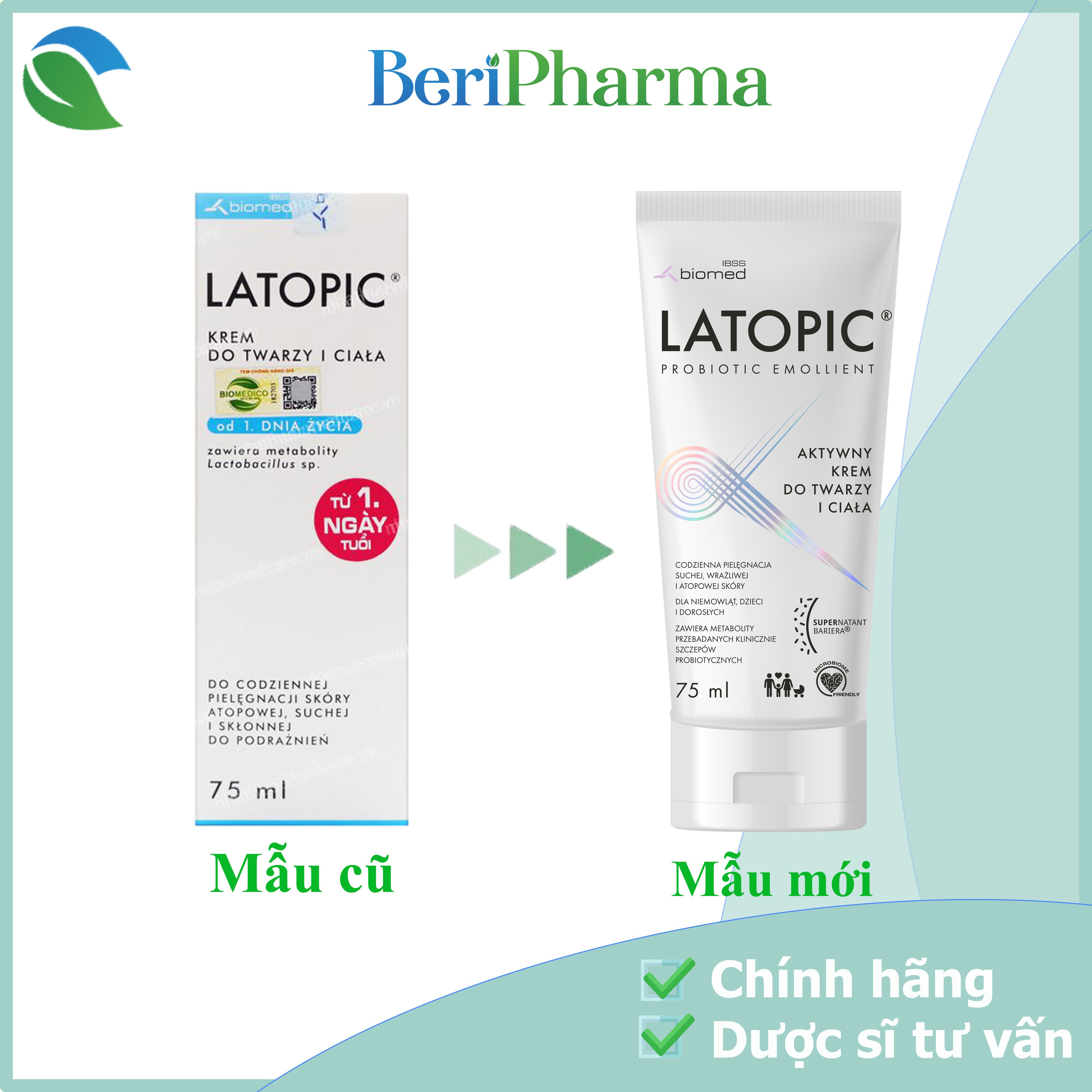 Latopic Kem Dưỡng Ẩm Dịu Ngứa Da Dị Ứng Latopic Face And Body Cream 75ml