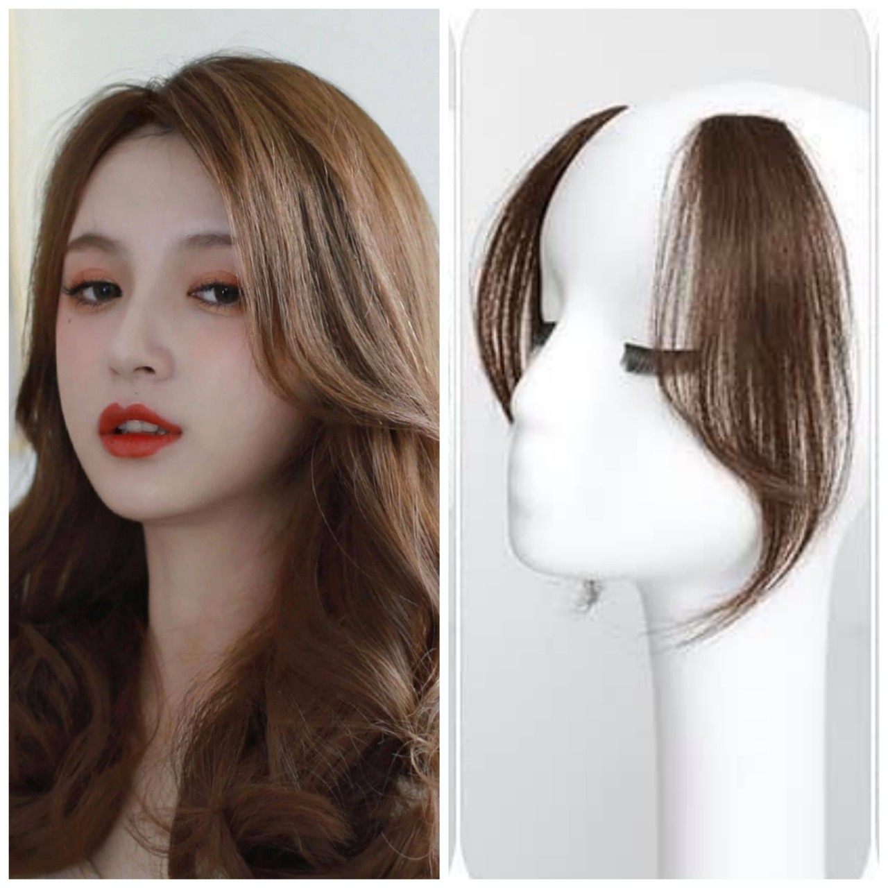 [ hàng hót ] tóc giả nữ mái dài tóc bái bay tóc mái giả tóc giả hai mái ( tóc tơ )