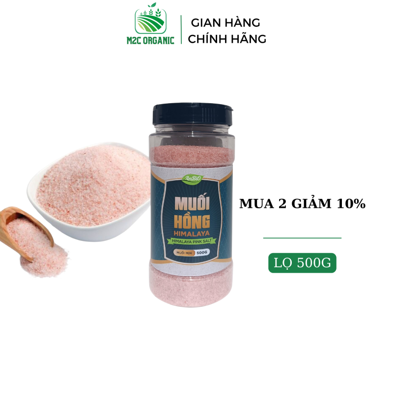 Muối Hồng Himalaya Cao Cấp M2C Organic 500g - Túi Refill Dạng Mịn Tốt Cho Sức Khỏe Hỗ Trợ Hydrat hóa