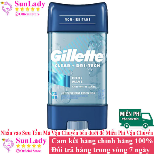 [Hcm][Usa] Lăn Khử Mùi Nam Dạng Gel Với Hương Thơm Nam Tính Mạnh Mẽ Gillette 107G Cool Wave - Mỹ