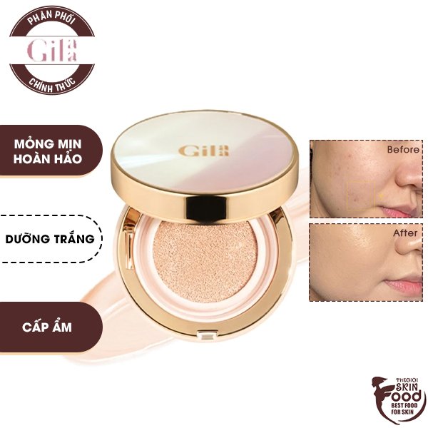 Phấn Nước Che Phủ Mỏng Mịn Kiềm Dầu Hiệu Qủa Gilaa Long Wear Dd Cushion Spf50/Pa+++