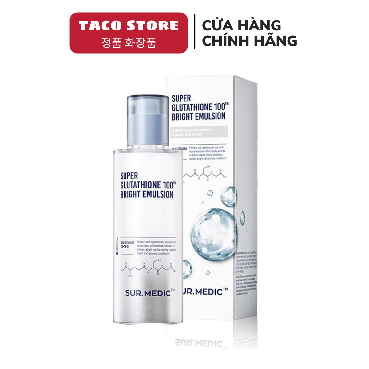 Sữa Dưỡng Trắng Da Sur Medic Super Glutathione 100 Bright Emulsion 120ml