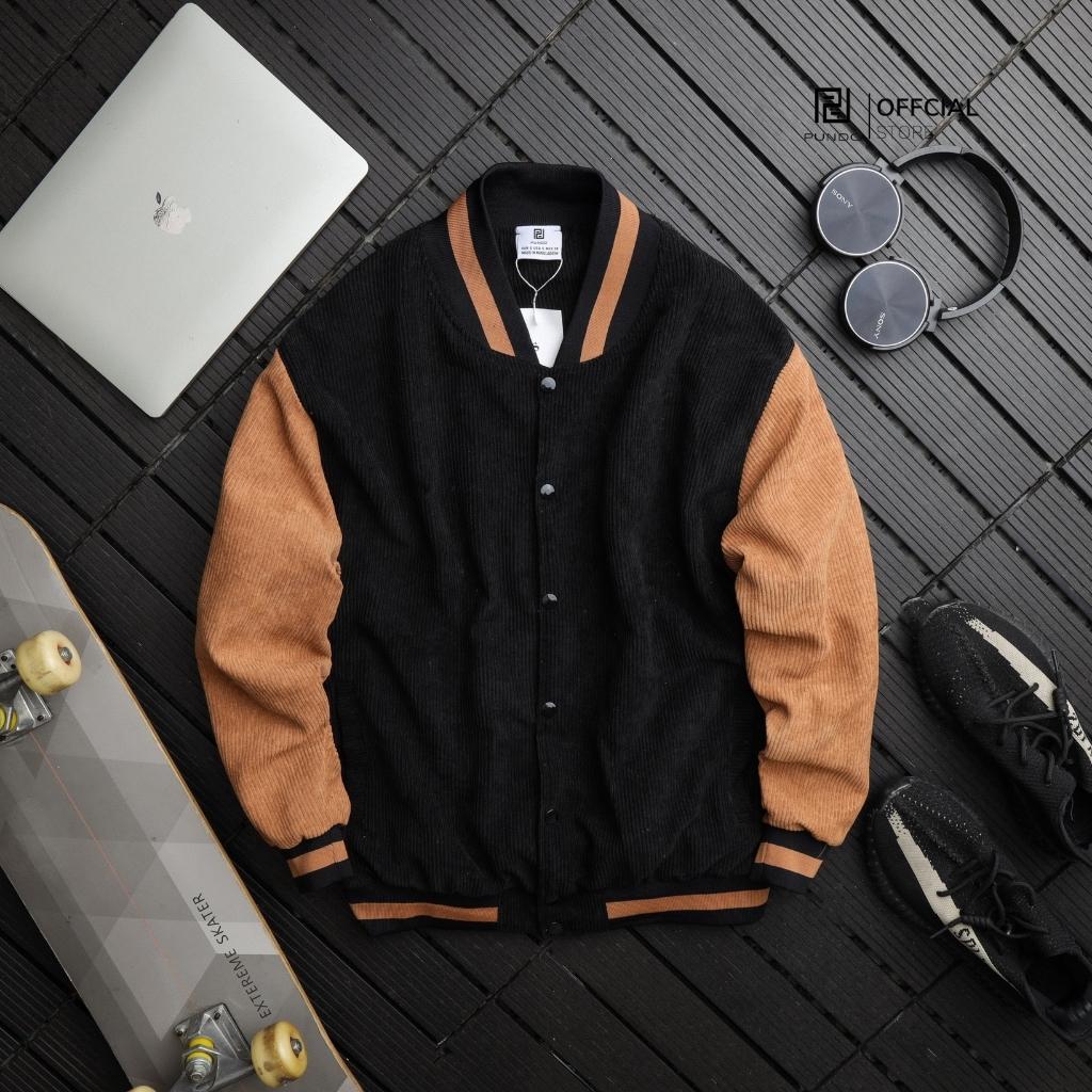 Áo khoác nam bomber chất nhung tăm  dày mềm cao cấp form rộng màu dễ phối PUNDO AKPD12