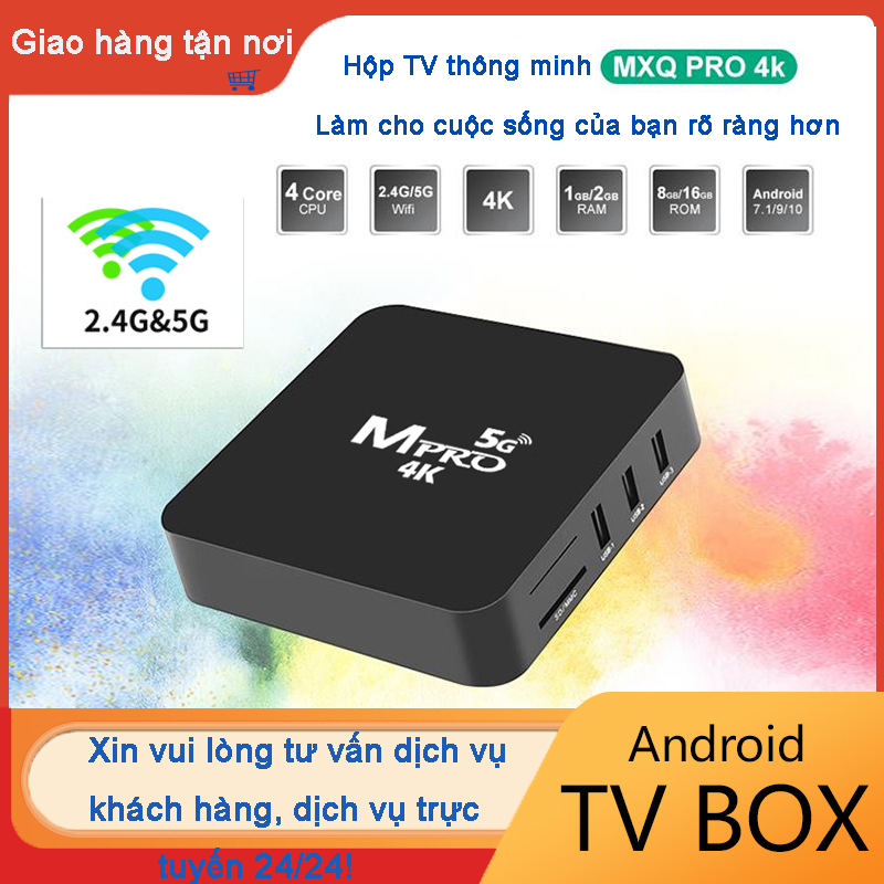 Smart Tivi Box Android TV Box Ram 2GB+16GB Hộp TV 4K Wifi 5G Android 11 xem truyền miễn phí Youtube