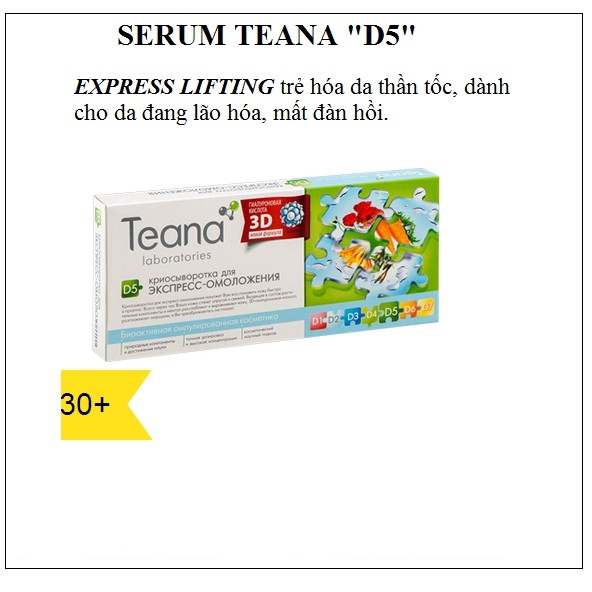 [Hcm]Serum Teana D5 Trẻ Hóa Da Thần Tốc Dành Cho Da Đang Lão Hóa Mất Đàn Hồi