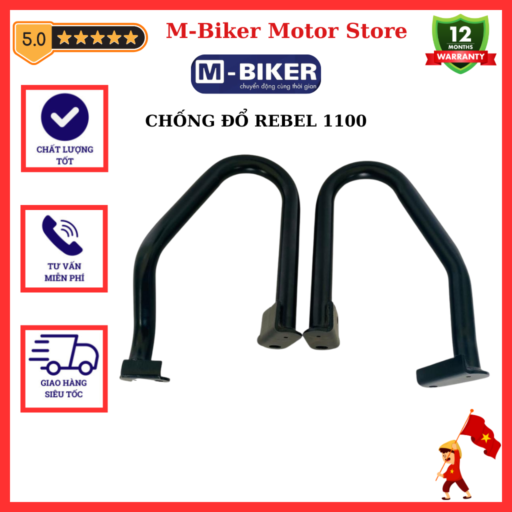 Phụ kiện Rebel Khung chống đổ Rebel 1100 chống đổ thân xe dành cho Honda Rebel 1100