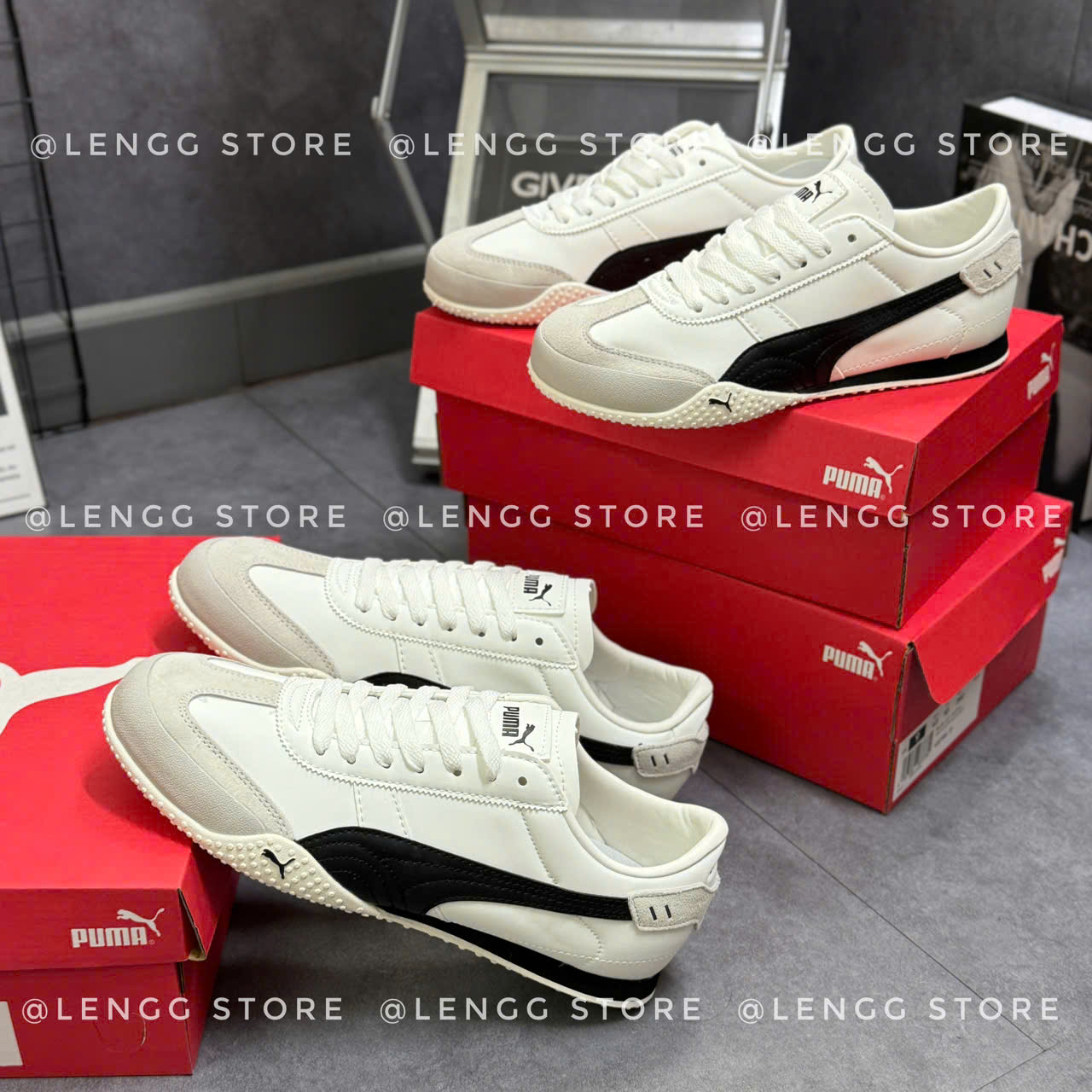 Giày thể thao PUMA BELLE Black White Giày thể thao PUMA BELLE Trắng kẻ đen