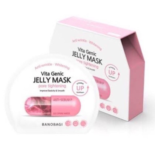 Hộp 10 Miếng Mặt Nạ Banobagi Vita Genic Pore Tightening Jelly Mask Màu Hồng