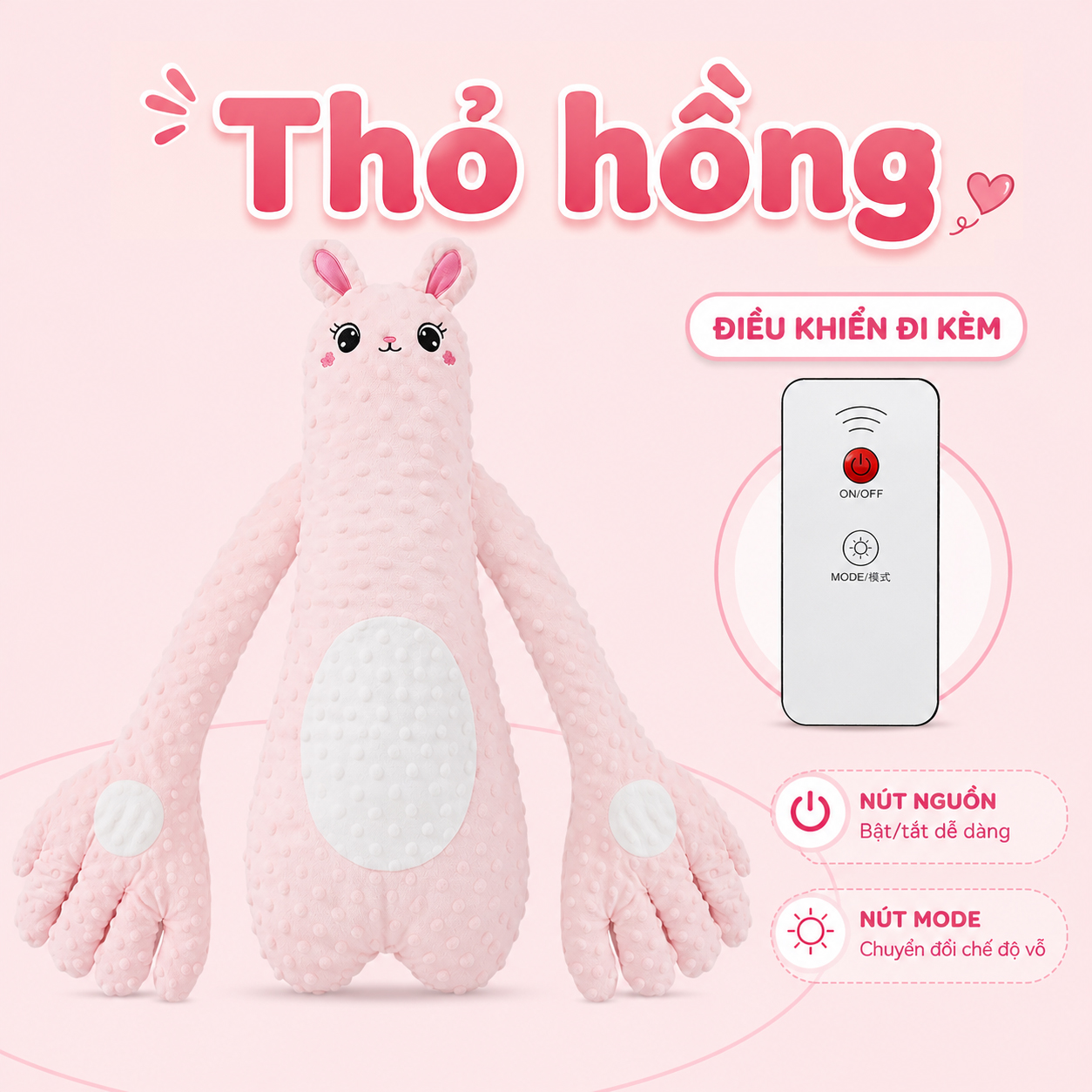 Gối ôm bàn tay vỗ bé ngủ tự động EMA chống giật mình rèn bé ngủ ngon không cần cha mẹ