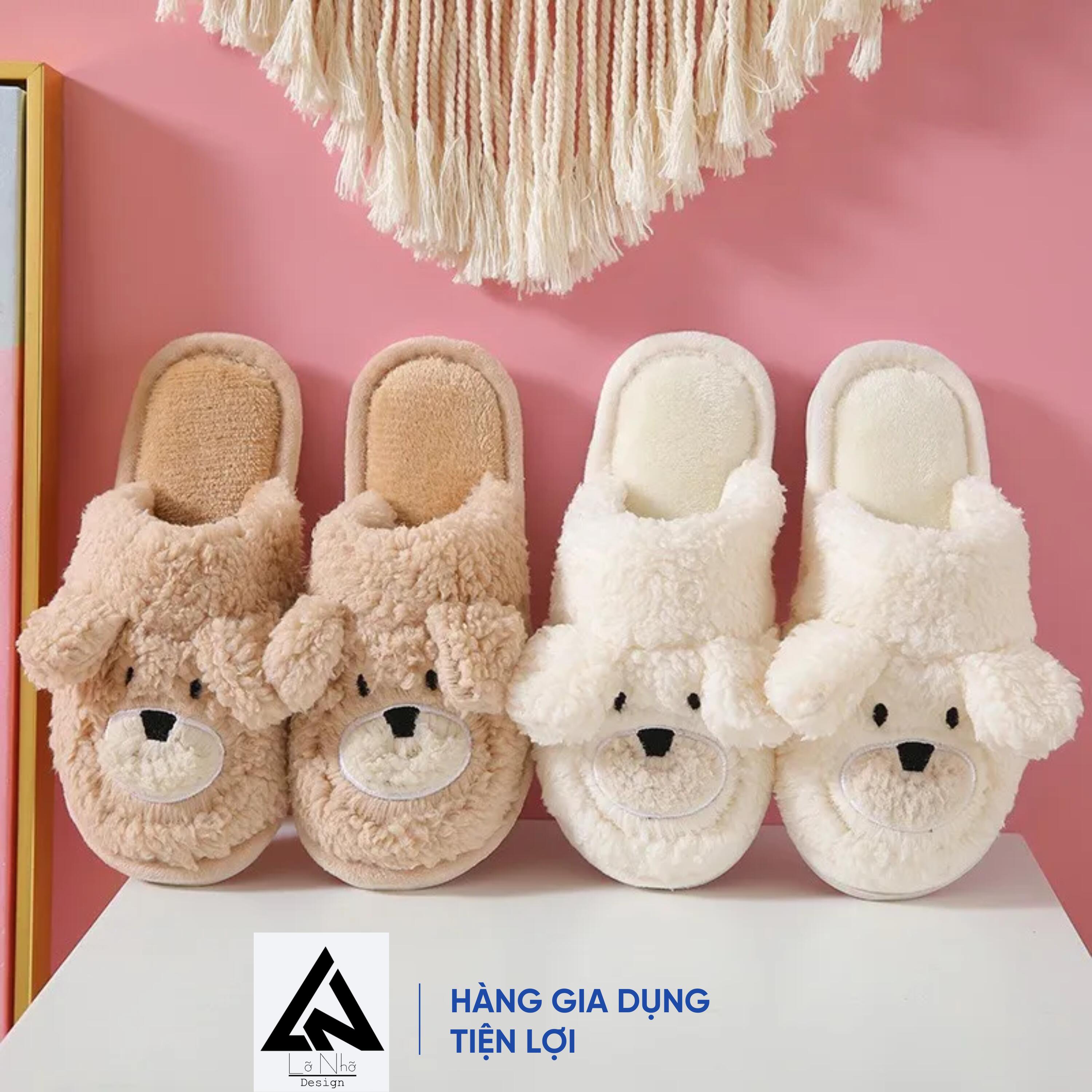 Dép lông mặt cừu đi trong nhà siêu cute - Dép Đi Trong Nhà Nữ Gấu Bông - Dép nhung lông giữ ấm chống