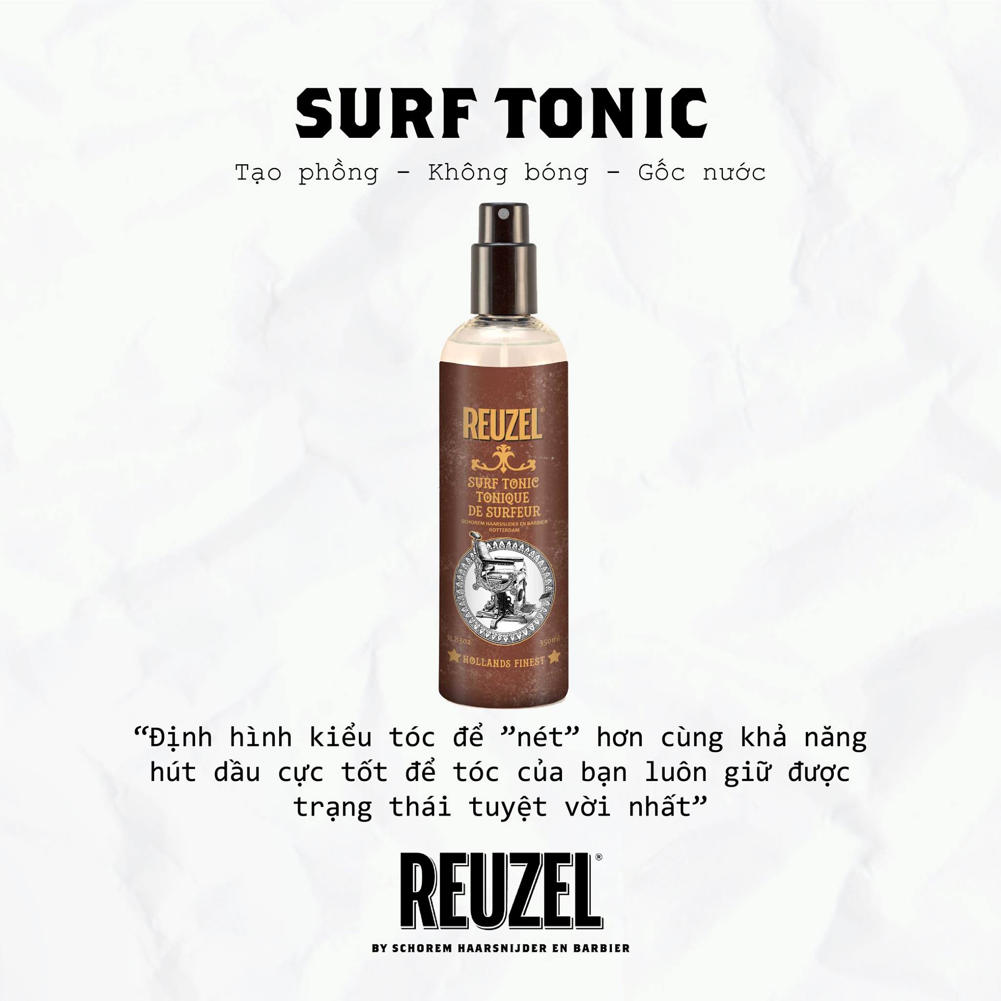 [Hcm]Chai Xịt Tạo Phồng Và Làm Dày Tóc Reuzel Surf Tonic - 355Ml