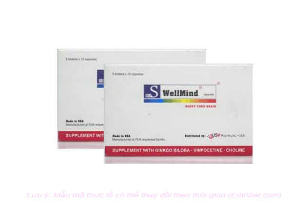 [ HÀNG CAO CẤP] Liệu trình 3 tháng 3 Hộp Swellmind của Mỹ - giảm căng thẳng  thiểu năng tuần hoàn não giảm trí nhớ suy nhược thần kinh ( mỗi hộp 30 viên)