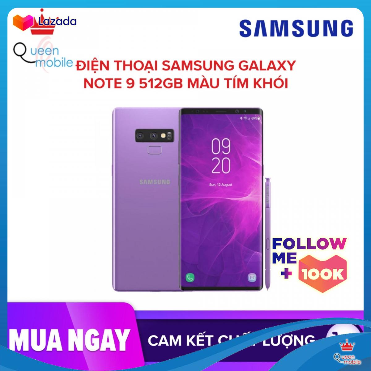 [HCM]Điện thoại Samsung Galaxy Note 9 512GB màu tím khói (hàng nhập khẩu)