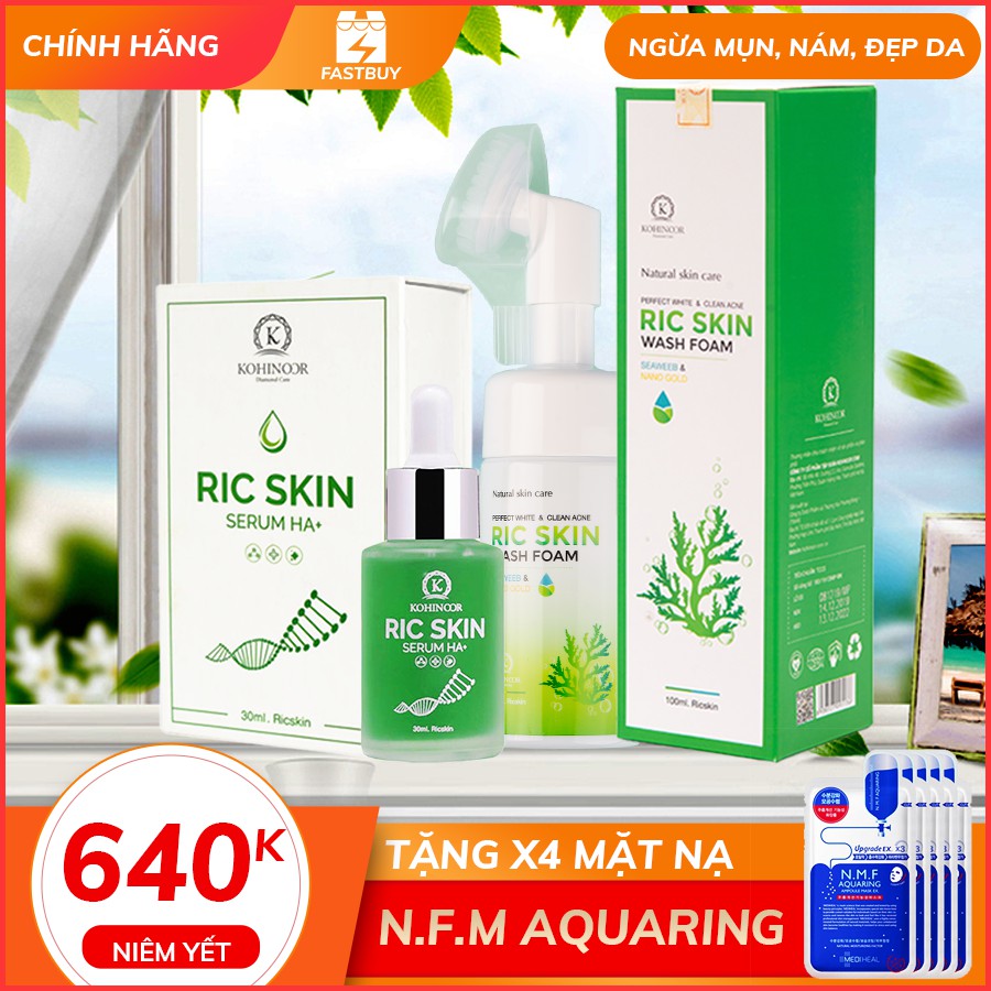 COMBO SERUM VÀ SỮA RỬA MẶT RIC SKIN LOẠI BỎ NÁM TÀN NHAN MỤN DƯỠNG TRẮNG DA