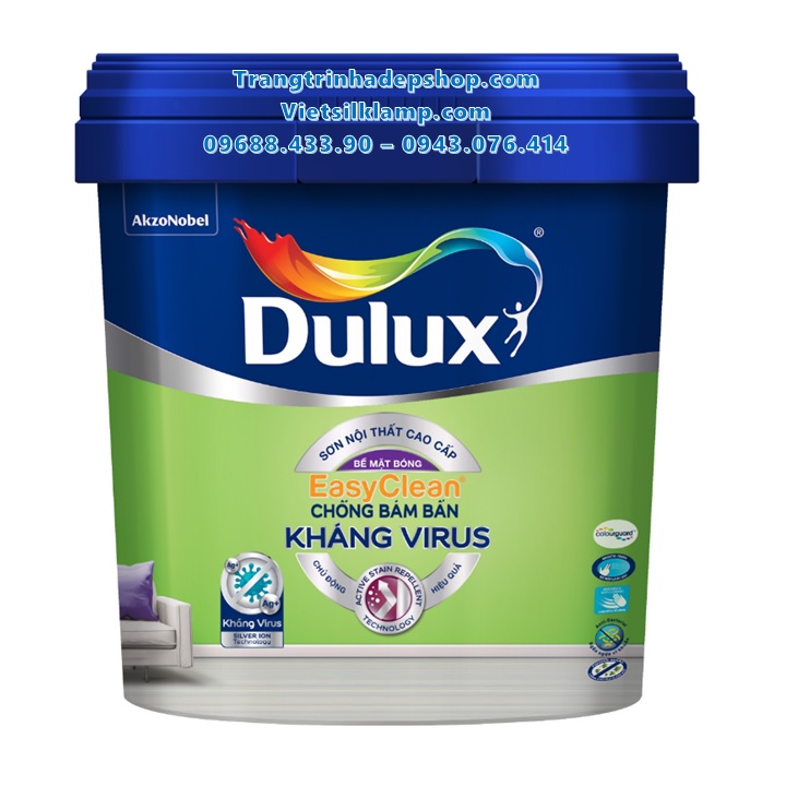 Sơn màu nội thất - Sơn nước cao cấp DULUX EASYCLEAN CHỐNG BÁM BẨN KHÁNG VIRUS Bề mặt bóng - E017B (5