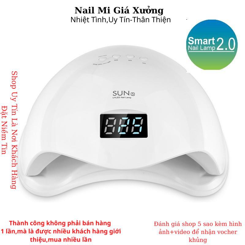 Máy Hơ Móngmáy Hơ Gel Sun 5 Tem Xanh 48W"Thiết Kế Bóng Uv Led Hơ Móng Nhanh Khô"Chính Hãng