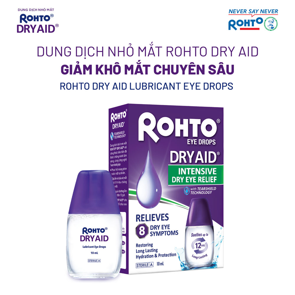 Nước nhỏ mắt dưỡng ẩm giảm khô mắt chuyên sâu Rohto Dry Aid 10ml