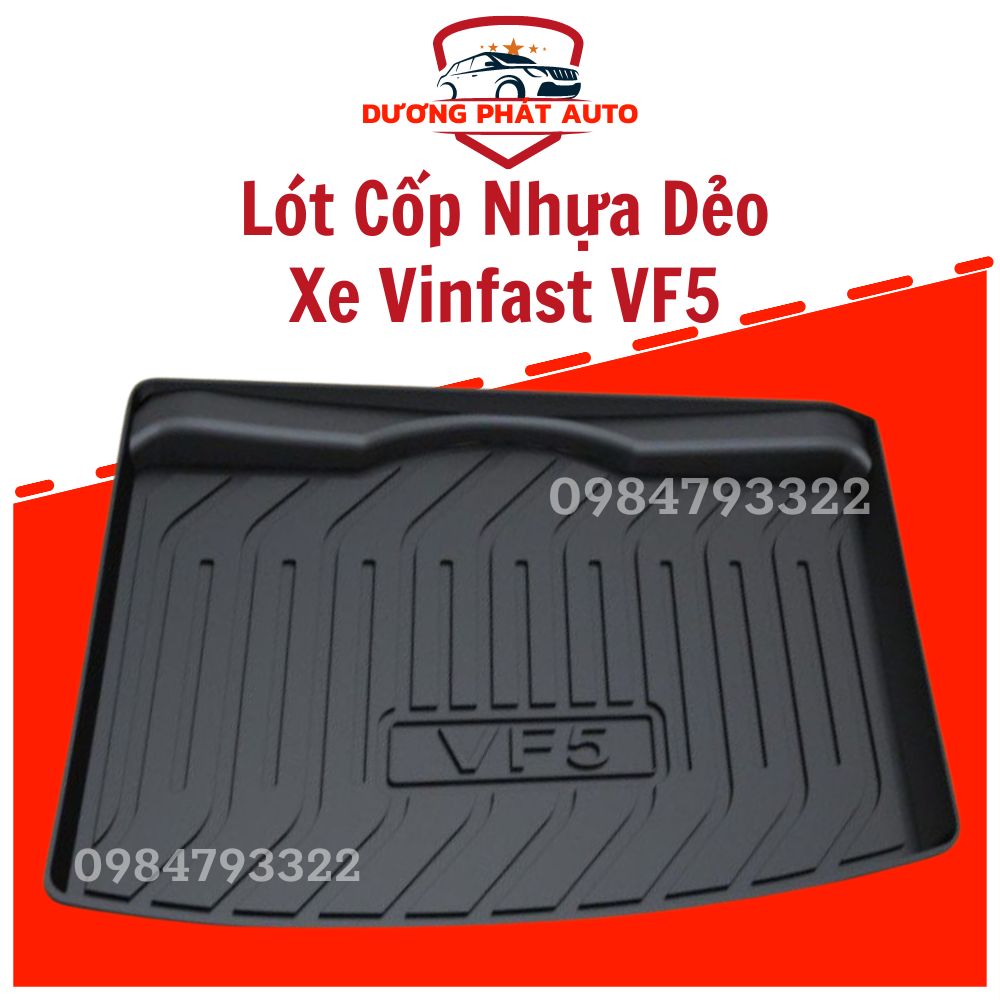 LÓT CỐP nhựa dẻo xe Vinfast VF5 lót cốp sau xe ô tô VF5 - Nhựa dẻo đàn hồi tốt dễ vệ sinh