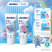 Combo 2 Kem đánh răng Jordan cho trẻ em vị dâu bước 1 cho bé 0-5 tuổi xuất xứ Na Uy