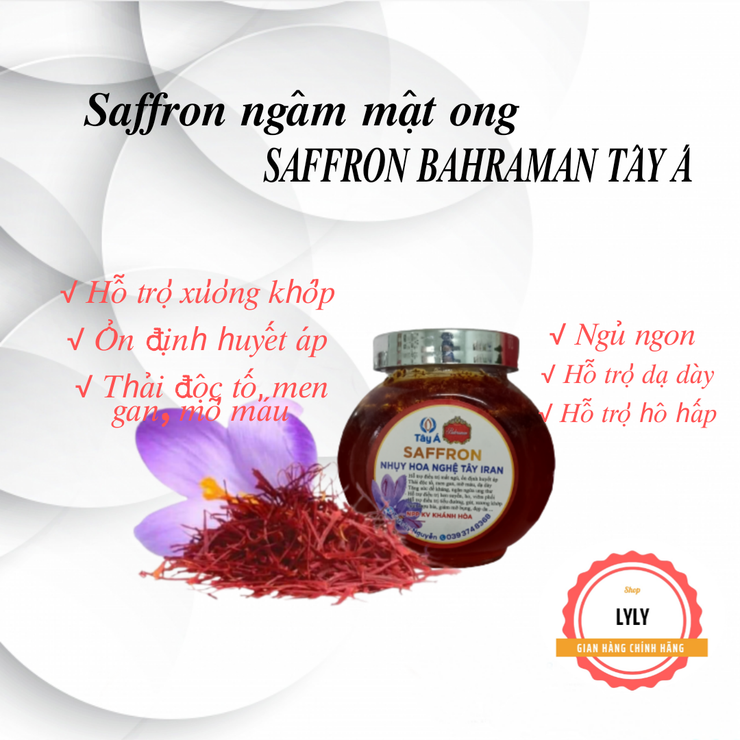 {Saffron Tây Á Chính Hãng} Hộp 300Ml Saffron Ngâm Ong - Hỗ Trợ Ổn Định Tiêu Hoá Giảm Trào Ngược Viêm Loét Dạ Dày Trị Mất Ngủ Xương Khớp Tiểu Đường Hỗ Trợ Tăng Cường Sinh Lý