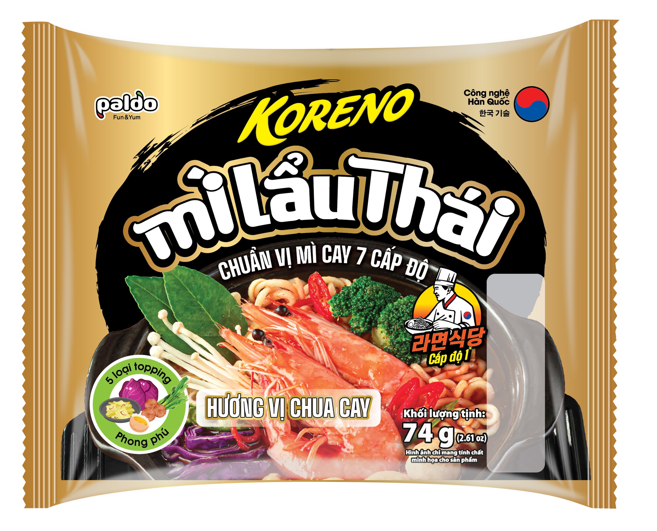 Mì Lẩu Thái Koreno hương vị chua cay Thùng 20 gói